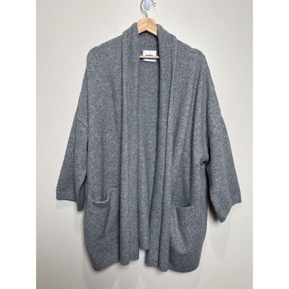 Beryll Cardigan Sweater Womens One Size Gray Cashmere Blend Open Front Pocket